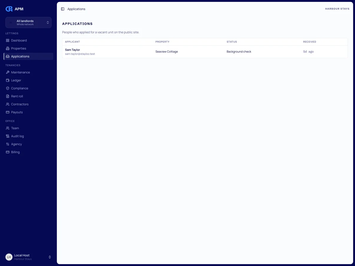 Letting enquiries and applications collected in one inbox